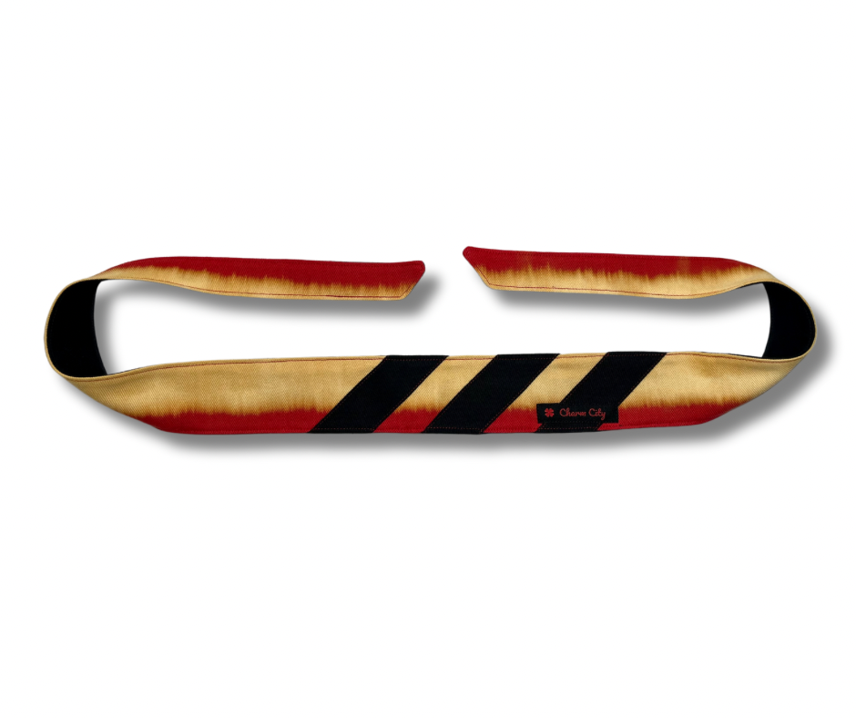 Custom “Fire” fade striped denim headband