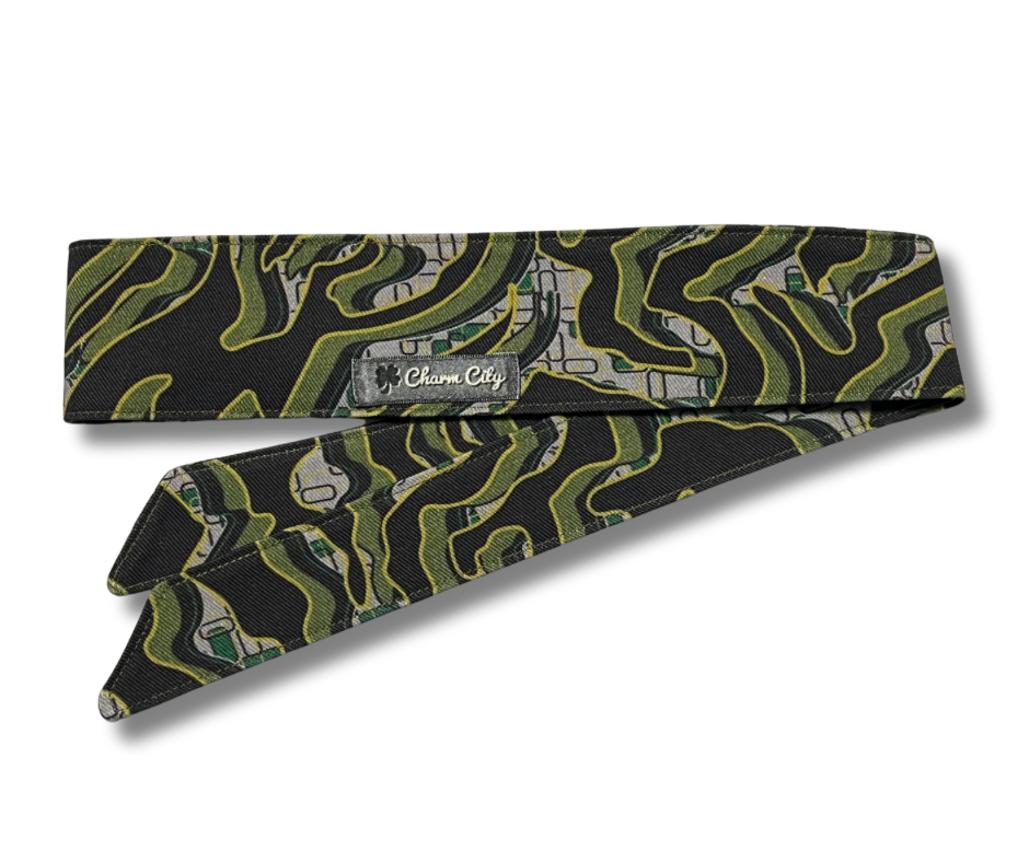 Custom Graffiti (v2) camouflage black/olive/grey 10oz headband