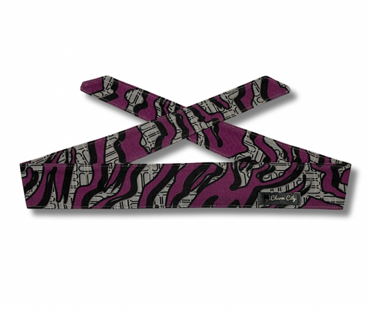 Custom Graffiti camouflage purple/grey/black 10oz headband