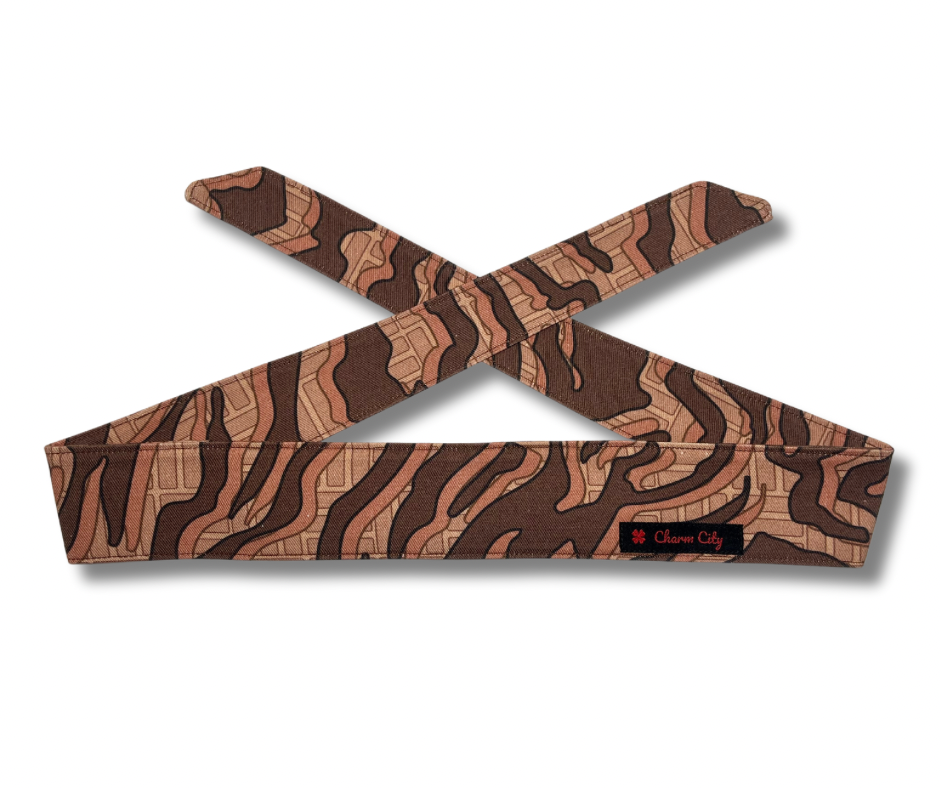 Custom Graffiti camouflage brown & tan 10oz headband