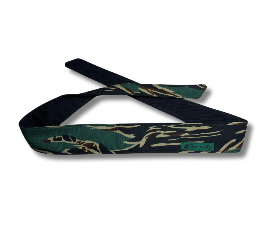 Large print tiger stripe headband with classic trunk mesh combo