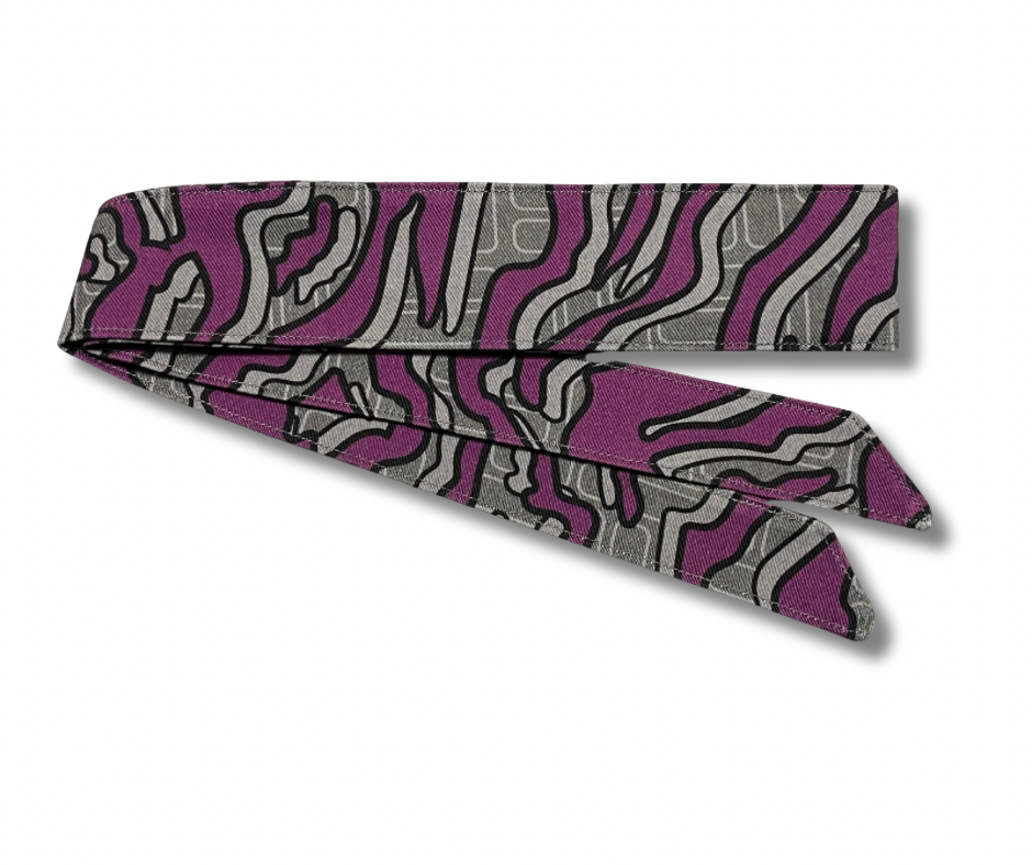 Custom Graffiti camouflage purple/grey/grey 10oz headband