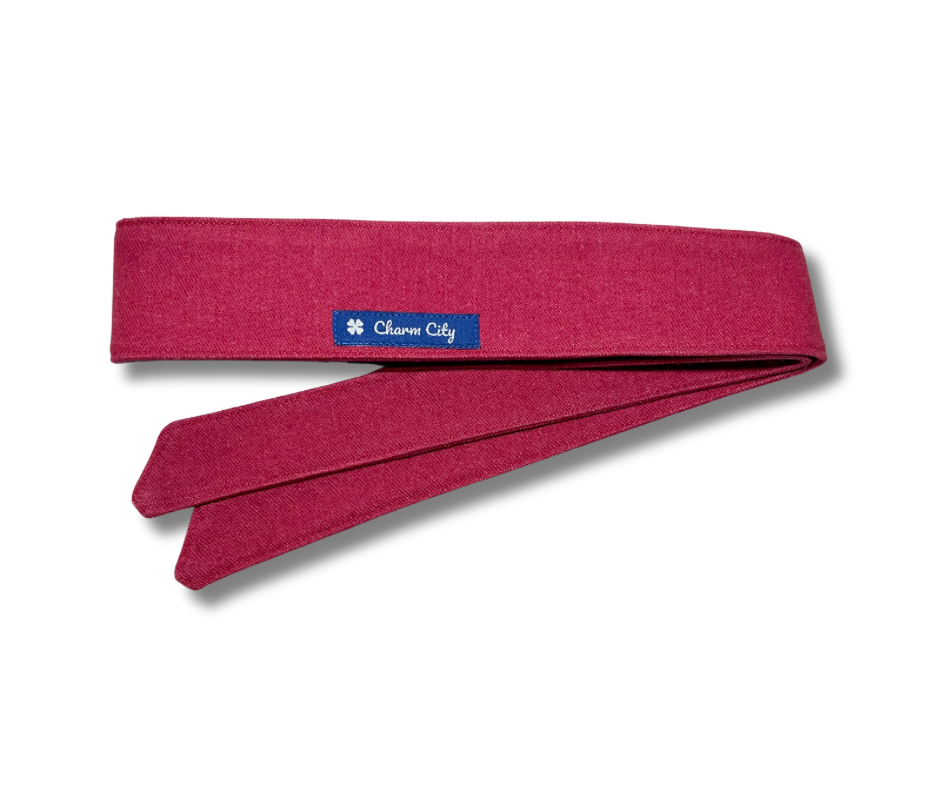 Custom Heavy 12oz Raspberry red denim headband