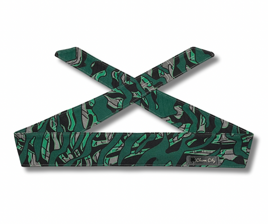 Custom Skein camouflage Green/Black 10oz headband