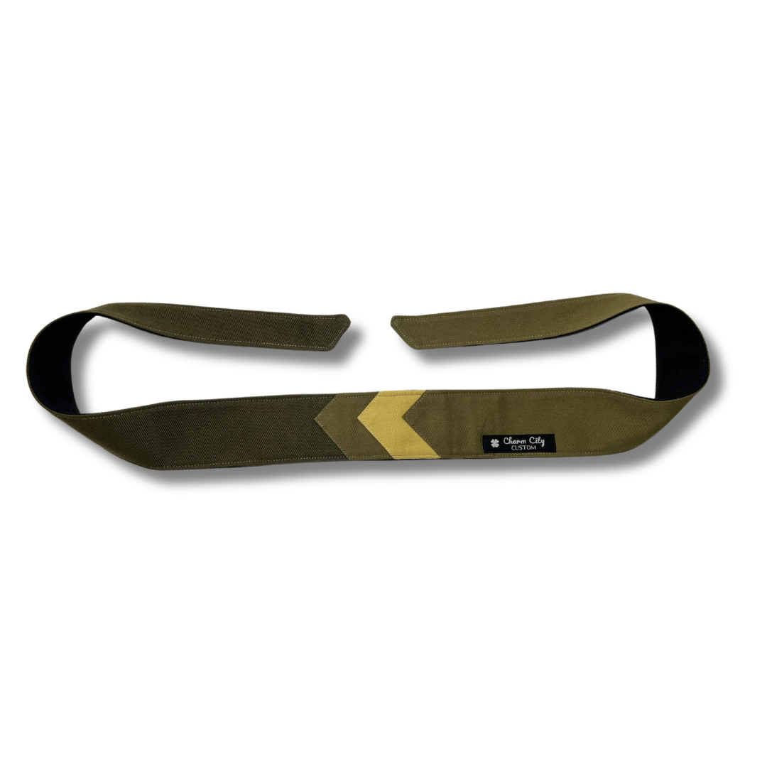 Custom two tone olive green “Flow” headband