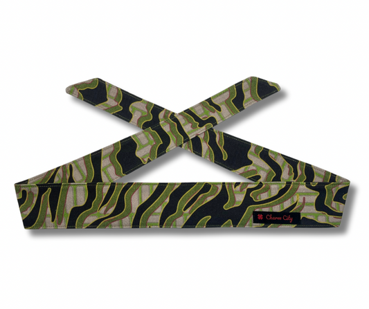 Custom Graffiti camouflage black/olive/grey 10oz headband