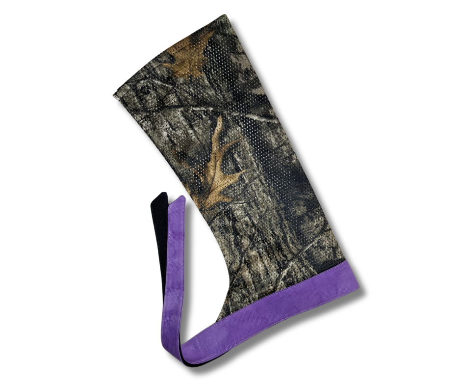 Custom faded purple denim with camouflage mesh full tie band