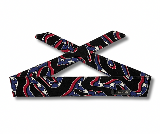 Custom Merica! Black camouflage 10oz denim headband