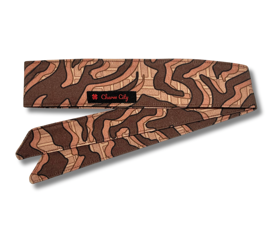 Custom Graffiti camouflage brown & tan 10oz headband