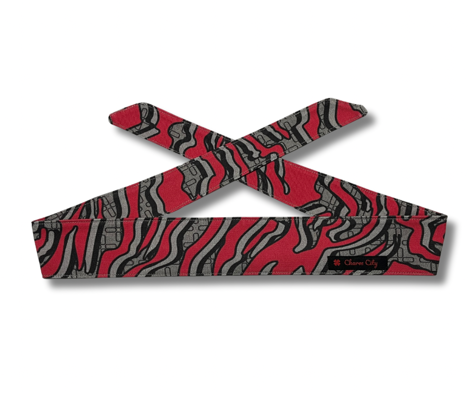 Custom Graffiti (v2) camouflage black/red/grey 10oz headband