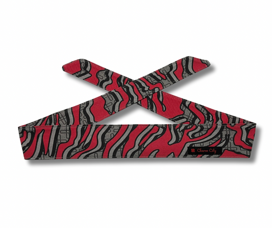 Custom Graffiti (v2) camouflage black/red/grey 10oz headband