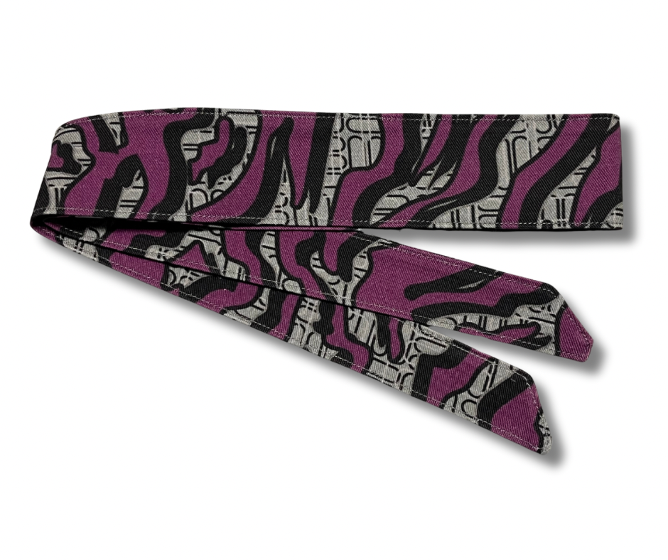 Custom Graffiti camouflage purple/grey/black 10oz headband