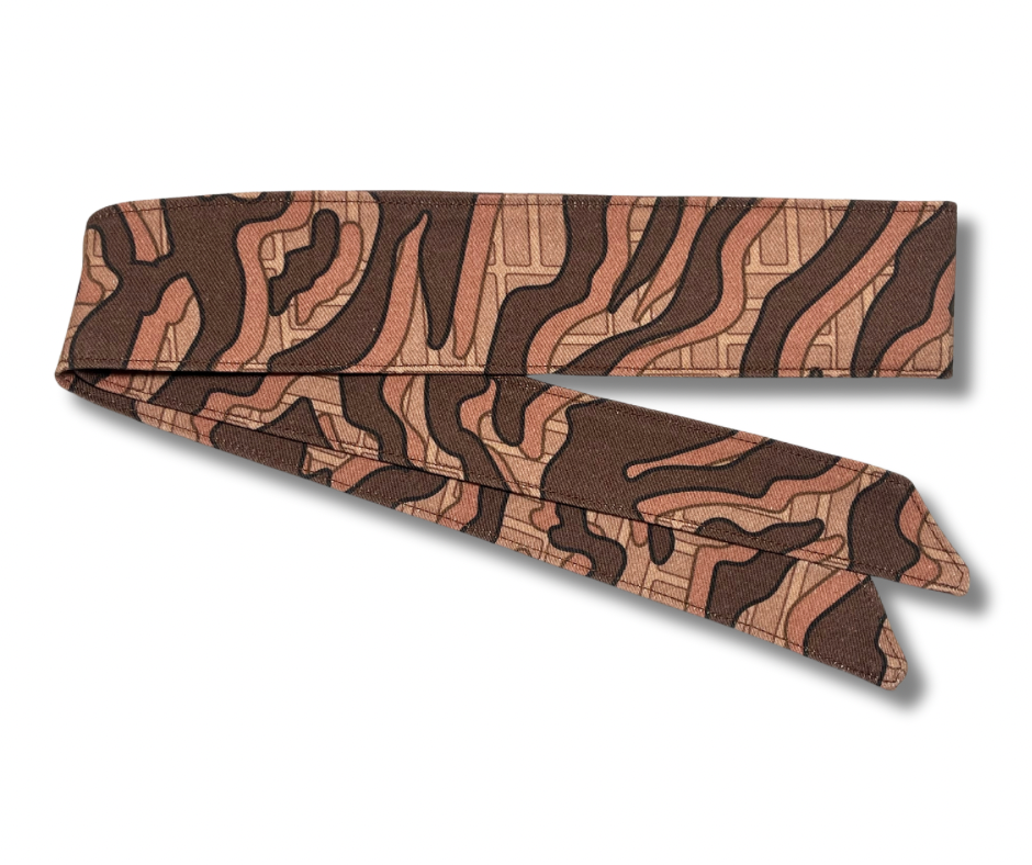 Custom Graffiti camouflage brown & tan 10oz headband