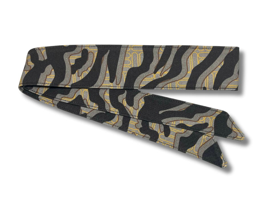 Custom Graffiti camouflage black/grey/gold 10oz headband