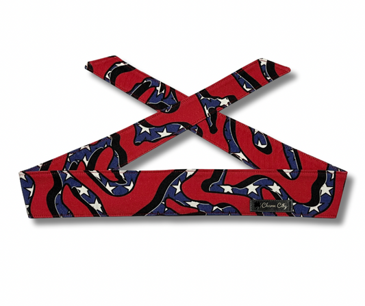 Custom Merica! Red/blue/black 10oz denim headband