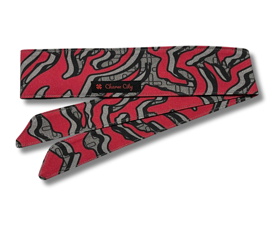 Custom Graffiti (v2) camouflage black/red/grey 10oz headband