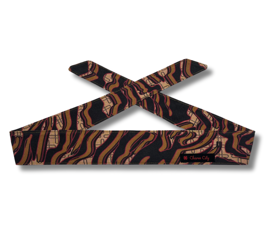 Custom Graffiti (v2) camouflage black/tan/red/brown 10oz headband