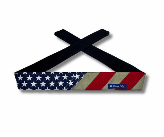 Merica! custom headband (Classic blue tag)