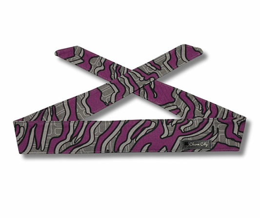 Custom Graffiti camouflage purple/grey/grey 10oz headband