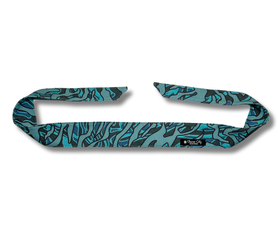 Custom Skein camouflage Teal and Black 10oz headband