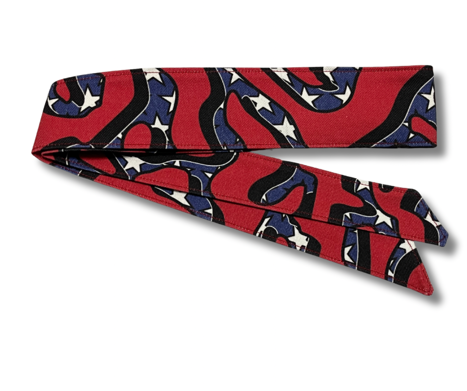 Custom Merica! Red/blue/black 10oz denim headband