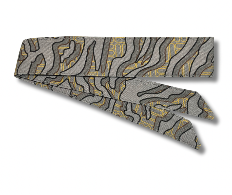 Custom Graffiti camouflage grey/grey/gold 10oz headband