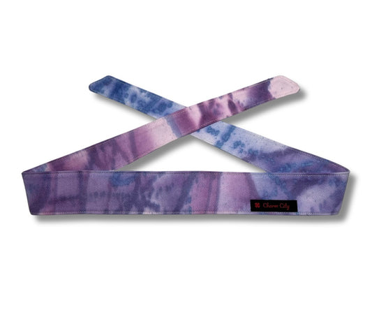 Custom Purple/Blue “Graffiti” fade hand dyed headband