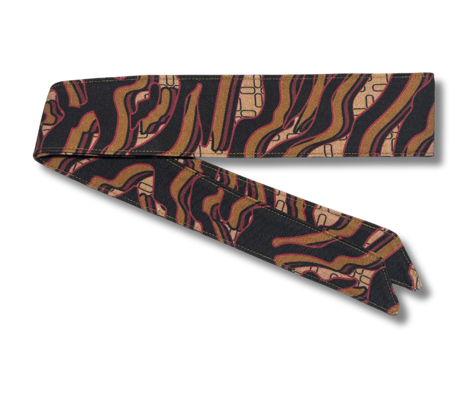 Custom Graffiti (v2) camouflage black/tan/red/brown 10oz headband