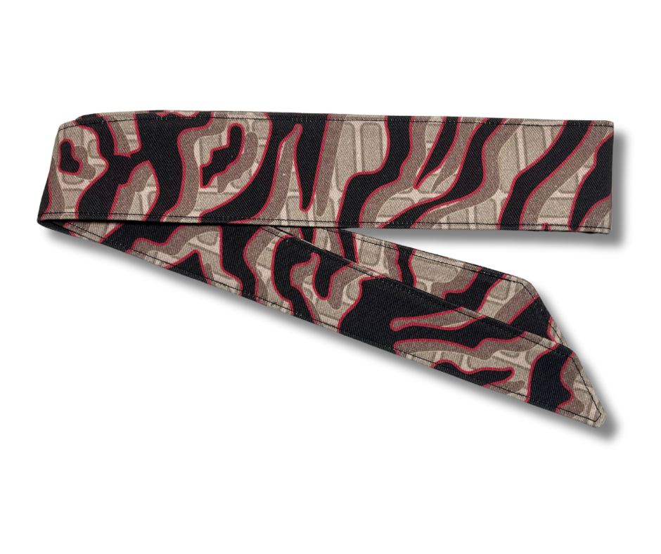 Custom Graffiti camouflage black/red/grey 10oz headband