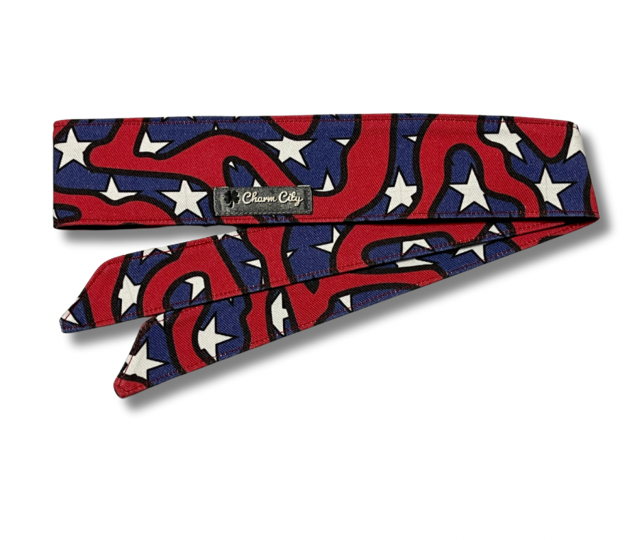 Custom Merica! Red/blue 10oz denim headband