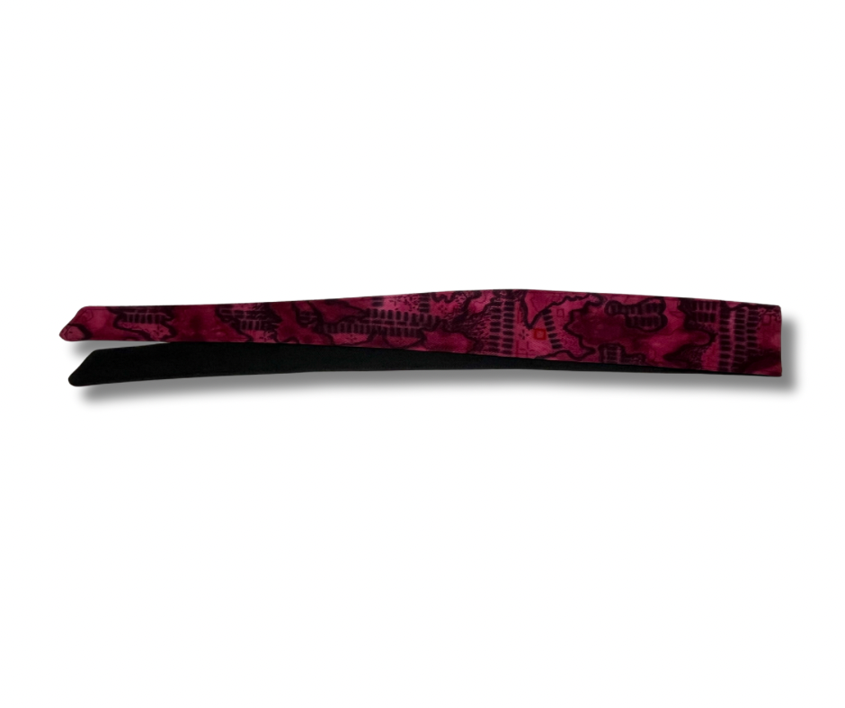 Custom denim burgundy hand inked Art band