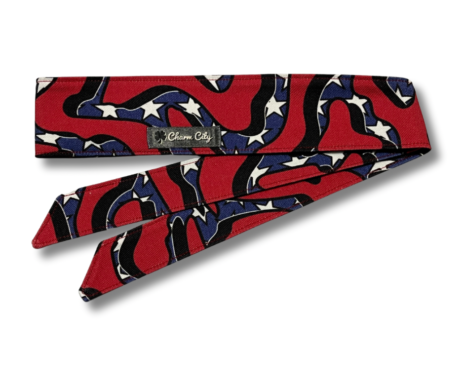 Custom Merica! Red/blue/black 10oz denim headband